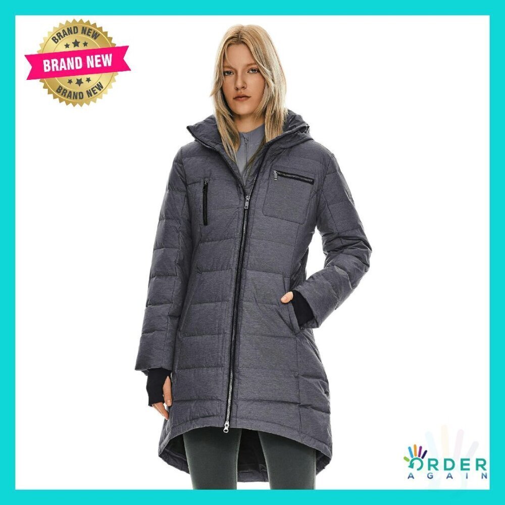 Winter Down Jacket Slim Fit Quilted Puffer Coat Hooded Warm Outerwear Chic